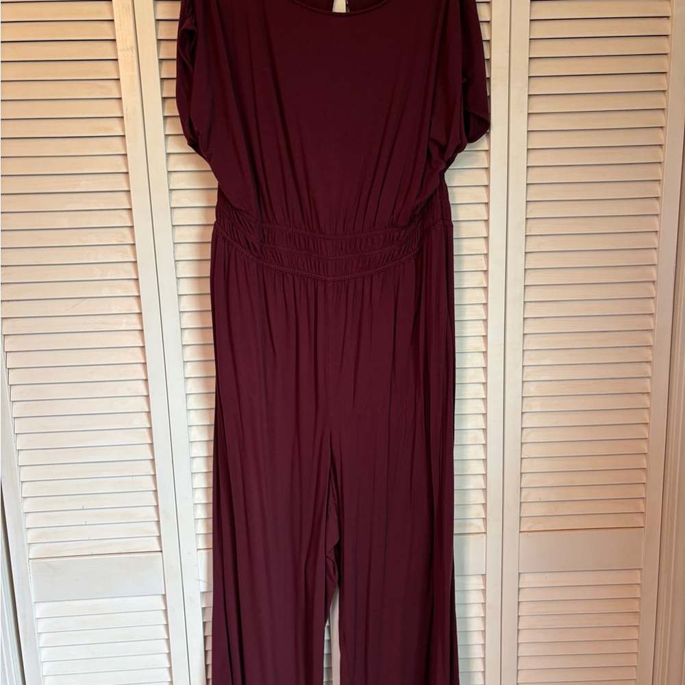 Lane Bryant Burgundy Jumpsuit